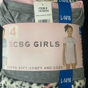 BCBG Girls Pink Animal Print Sleep Set